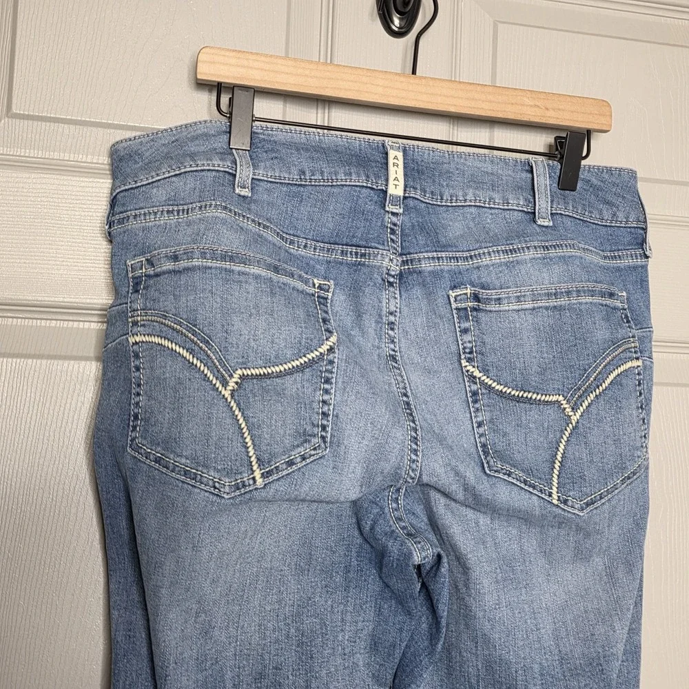 Ariat REAL Denim Riding Jeans Women 34L Perfect Rise Bootcut Stretch Medium Wash